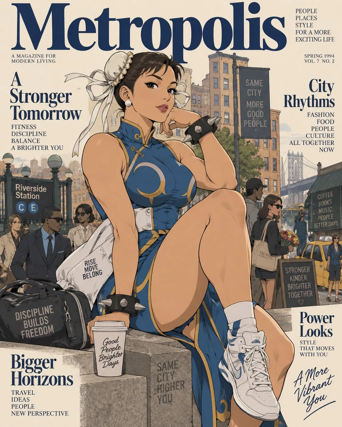 90s retro urban lifestyle magazine illustration — After