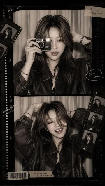 Vintage photobooth monochrome portrait collage