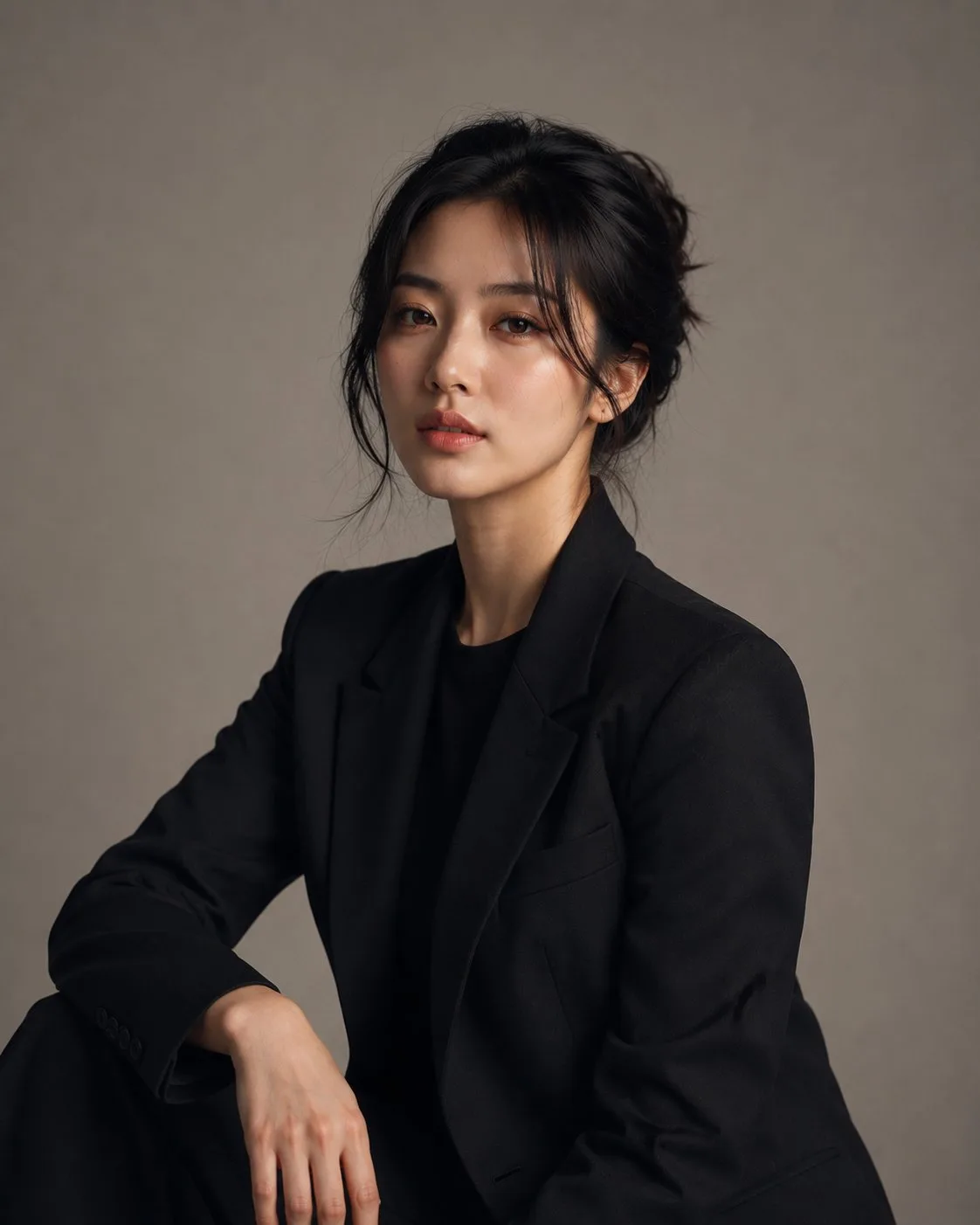 Luxury korean fashion studio portrait — After