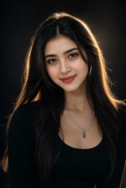 Hyper realistic ai portrait young woman black hair