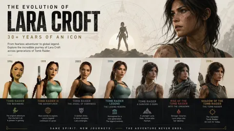 Lara croft evolution poster