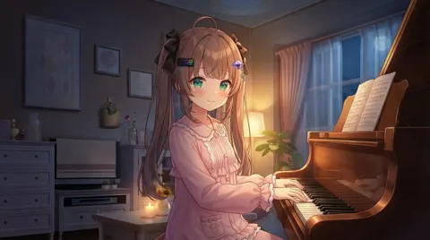 Warm late night piano