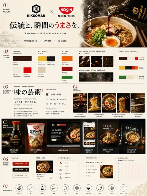 Kikkoman nissin brand identity system poster