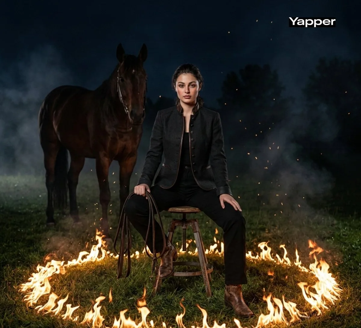 Dark cowgirl by campfire — Sonra