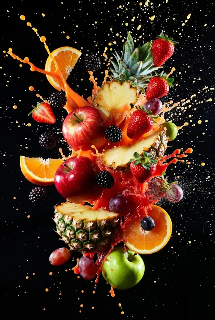 Exploding fruit juice feast