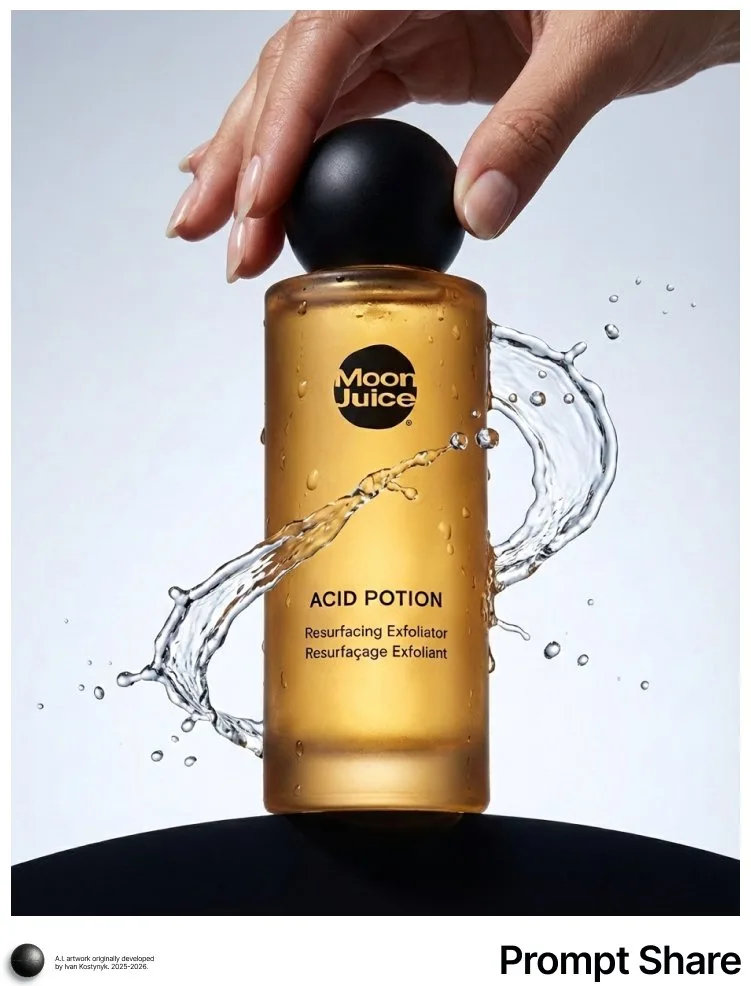 Amber frosted bottle splash — Sonra