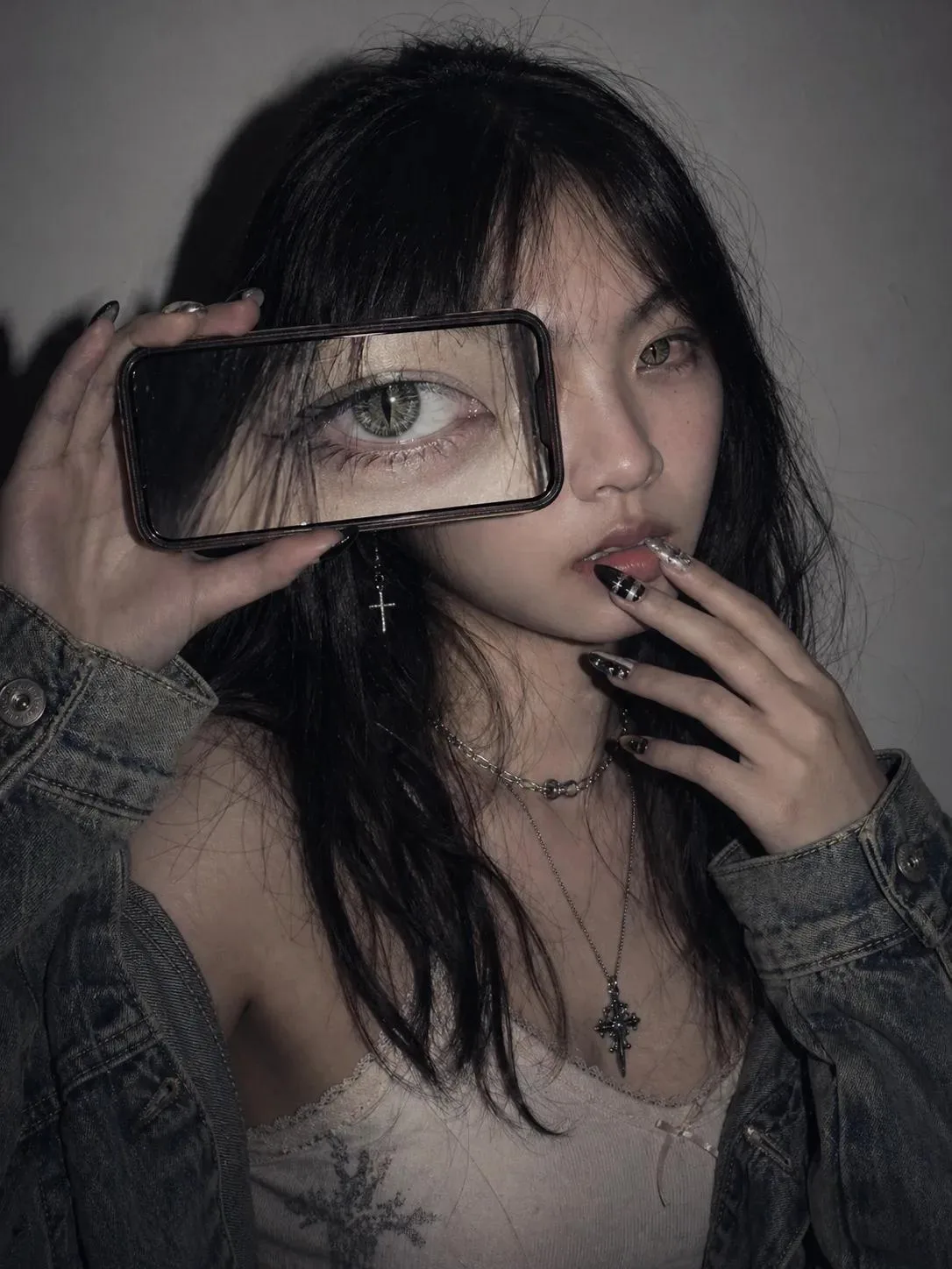 Creative ai fashion mirror selfie collage — After