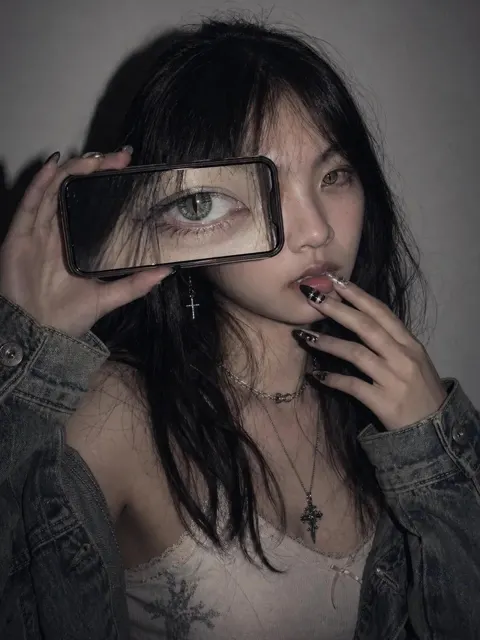 Creative ai fashion mirror selfie collage