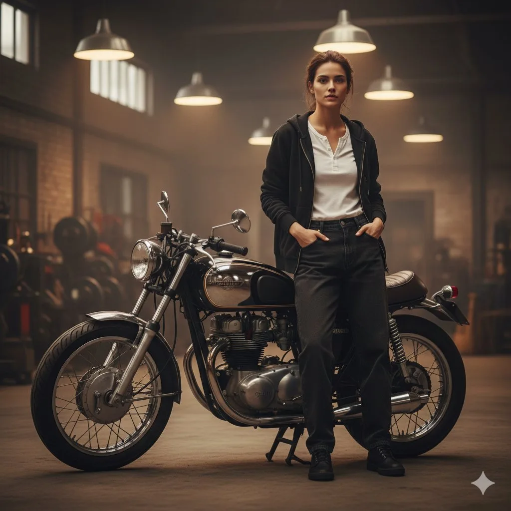 Cool vintage motorcycle portrait — After