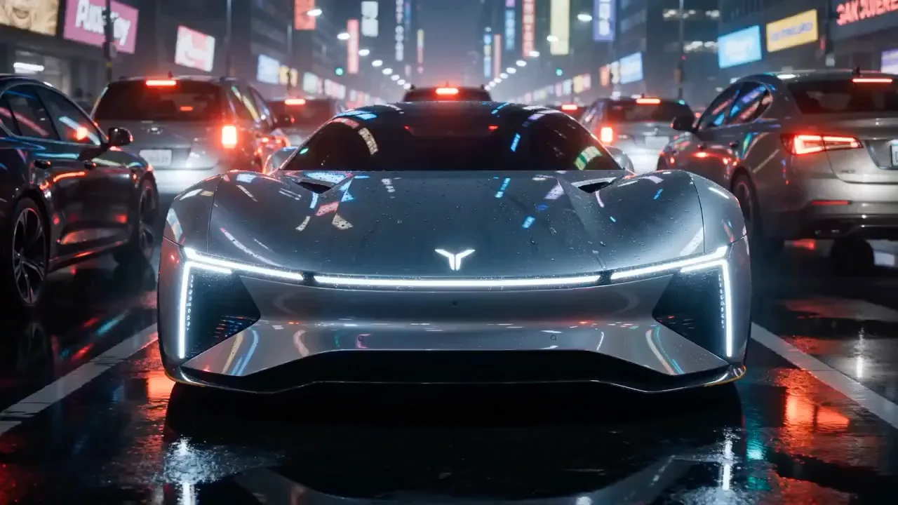 Seedance2 cyberpunk flying car future — Sonra