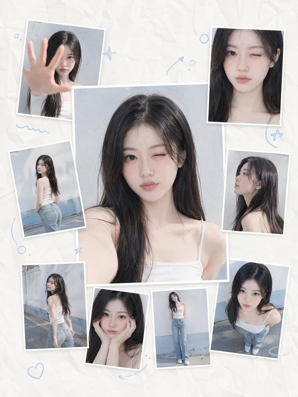 Korean style minimalist collage photo poster prompt — After
