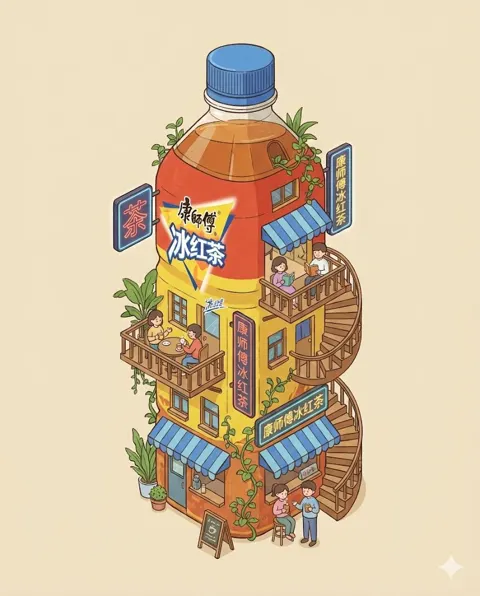 Giant cola miniature building