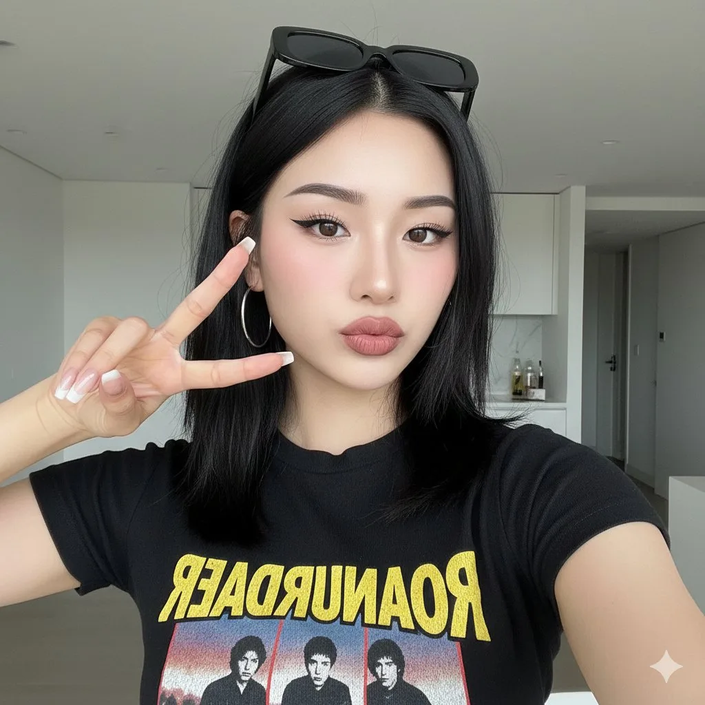 Korean mixed sweet cool selfie — After