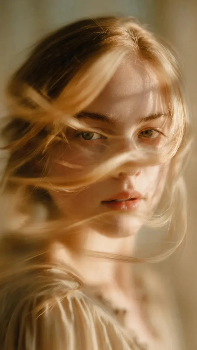Dreamy blonde motion portrait — After