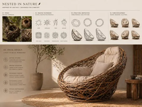Nest inspired sculpture seat