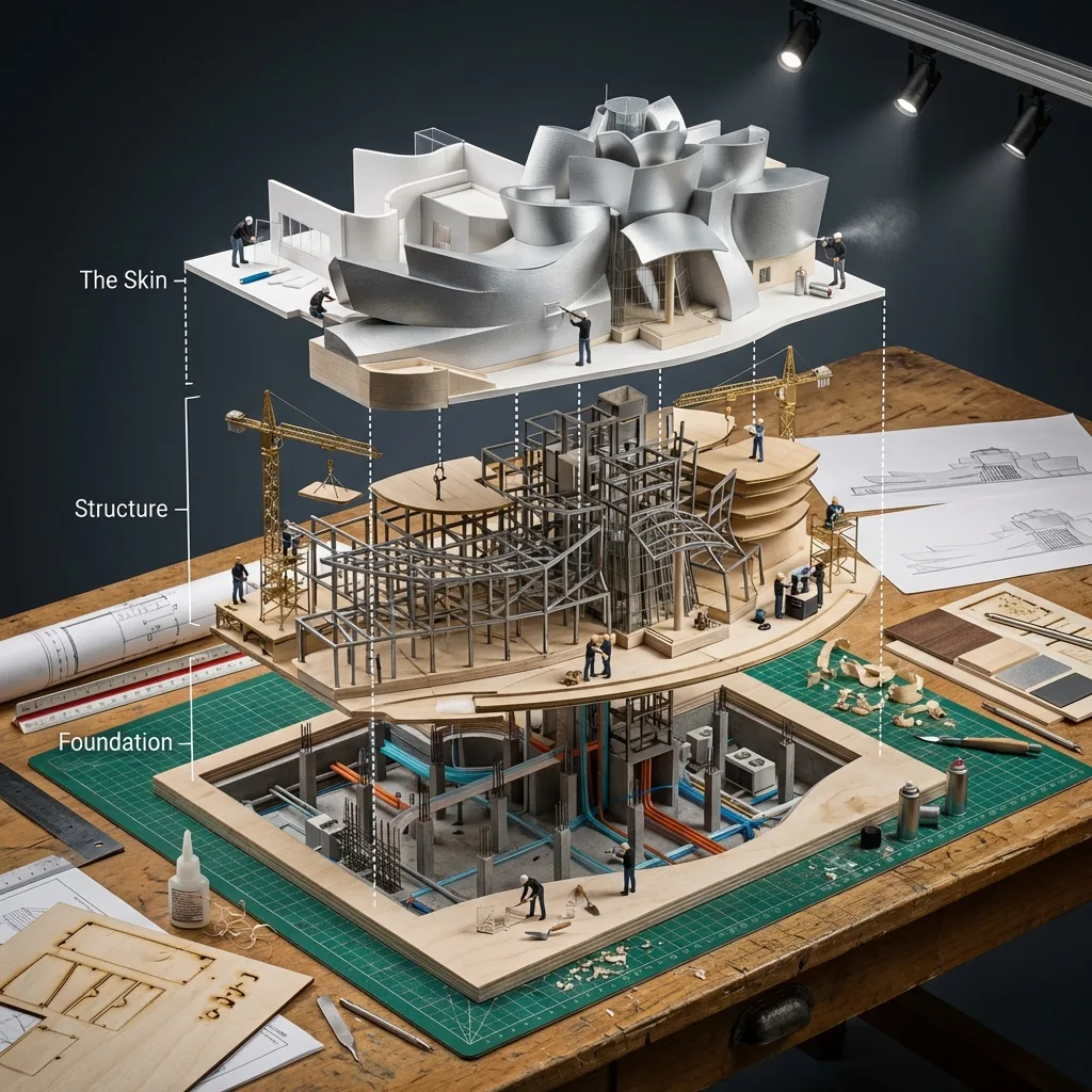 Hyper real exploded building model — Sonra