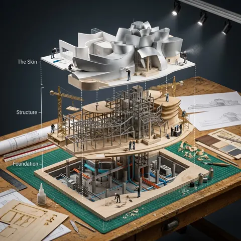 Hyper real exploded building model