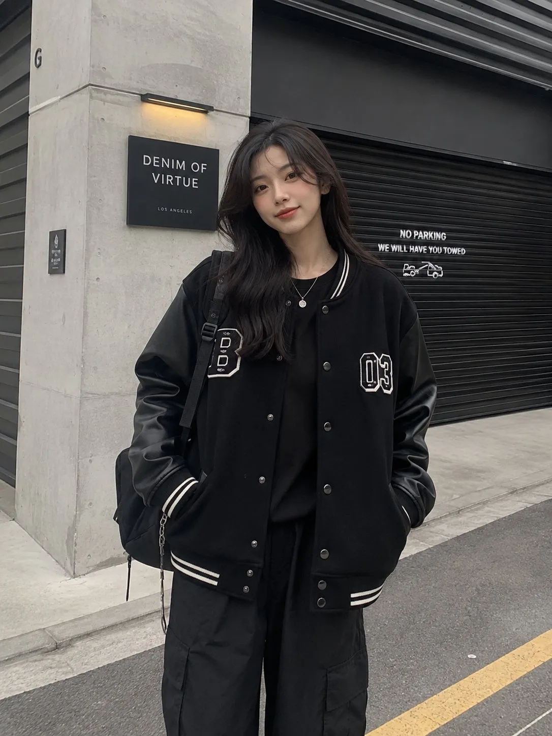 Trendy streetwear fashion portrait industrial background — After