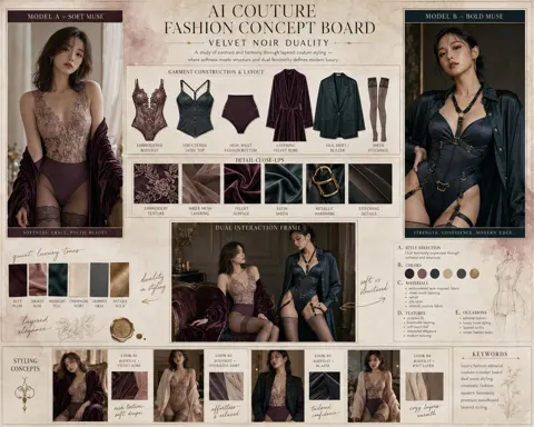 Chinese style ai innerwear set style proposal board