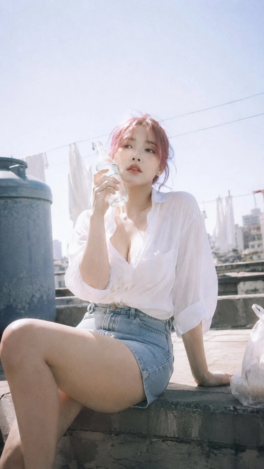 Korean idol rooftop nostalgic photobook portrait — Sonra