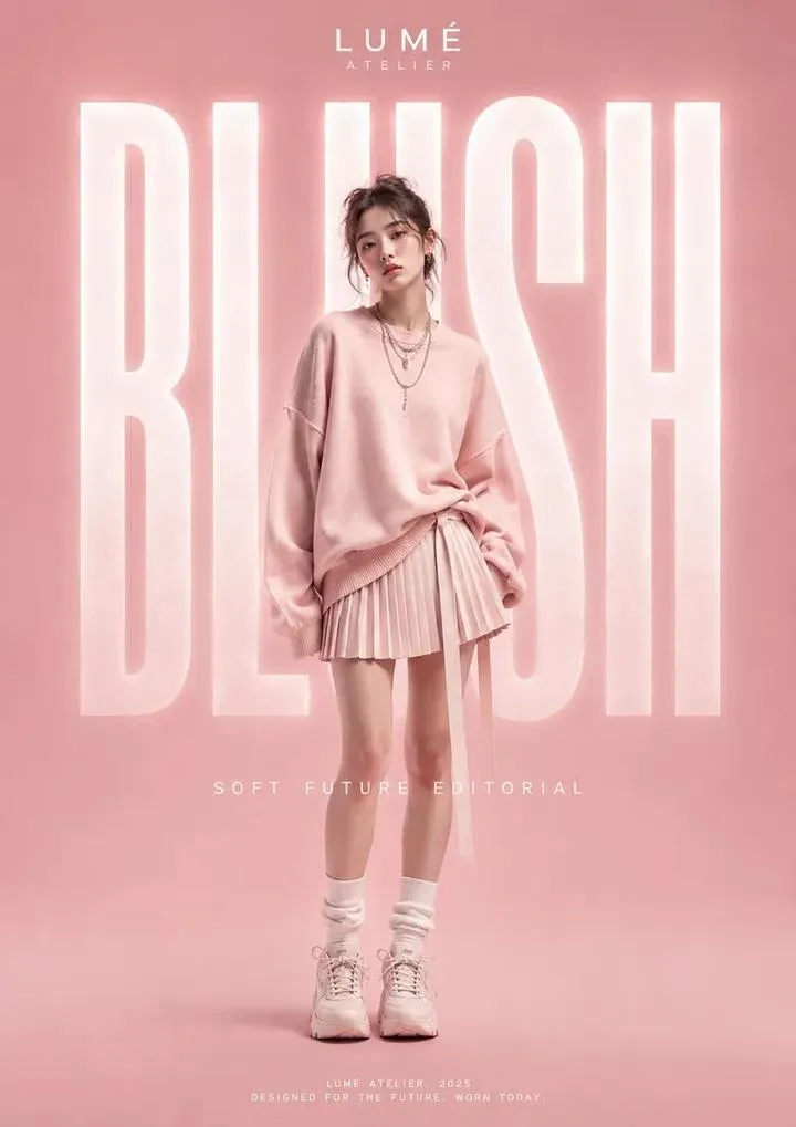 Premium streetwear fashion editorial poster prompt — Sonra