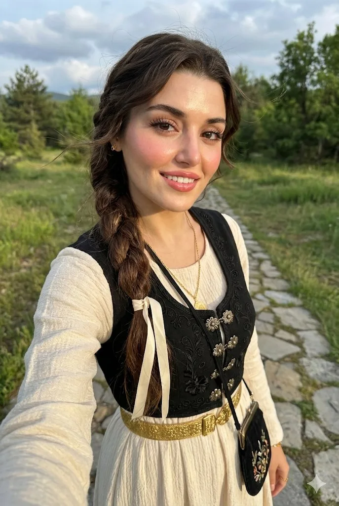 Elegant girl in traditional vest — Sonra