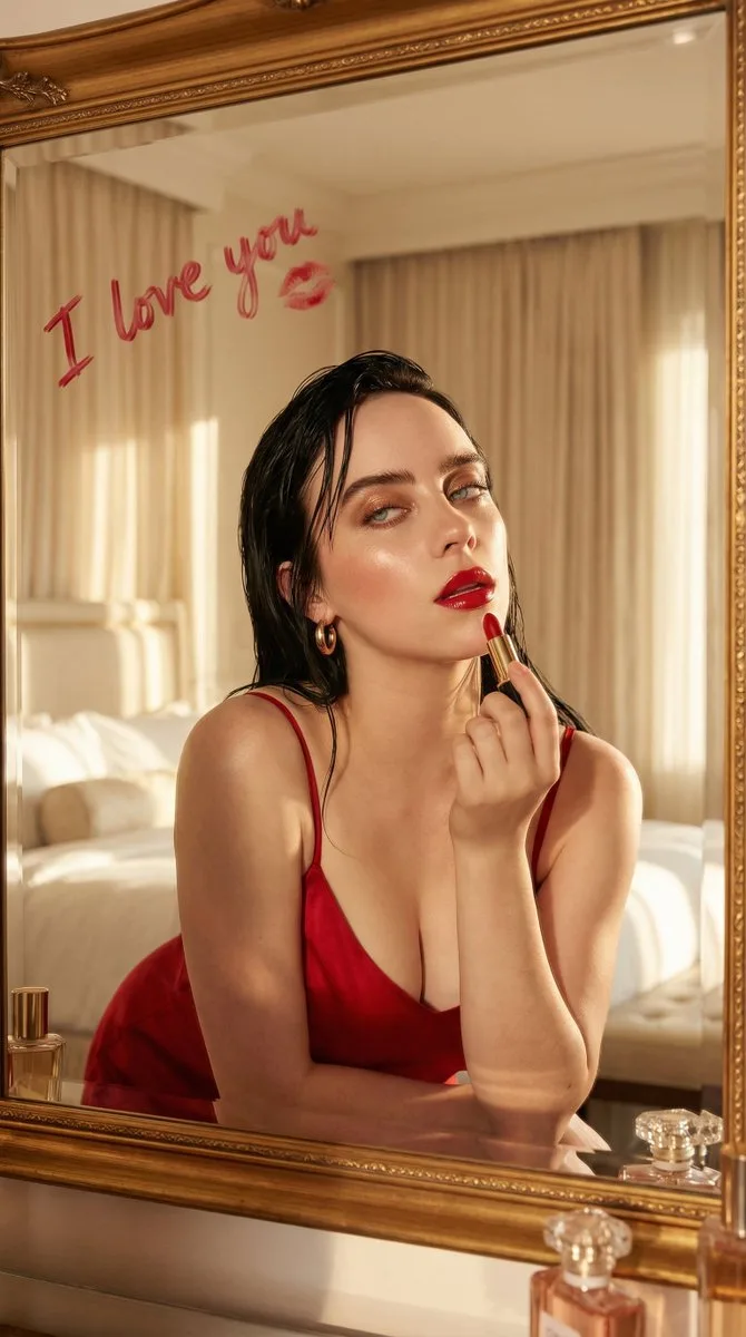 Mirror love letter kiss marks — After