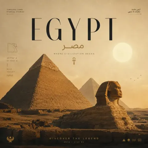 Retro travel poster collage visual design