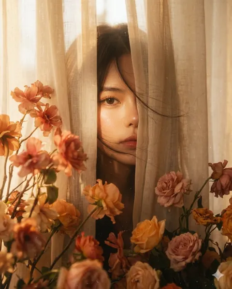 Dreamy hazy memory photography portrait