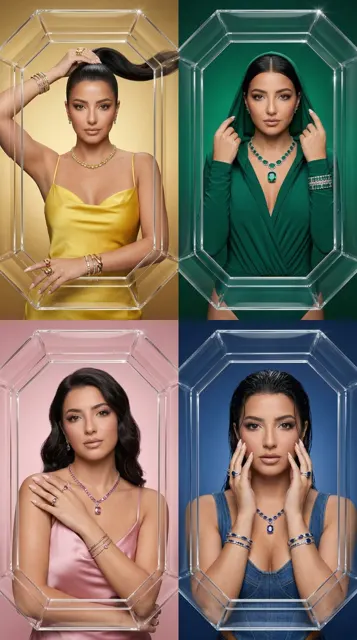 Octagon frame luxury jewelry feast