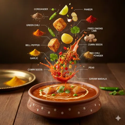 Hyper realistic indian curry infographic