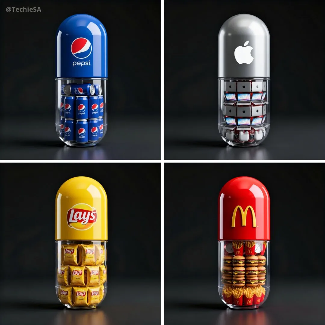 大型胶囊形容器的品牌3D渲染图 — After