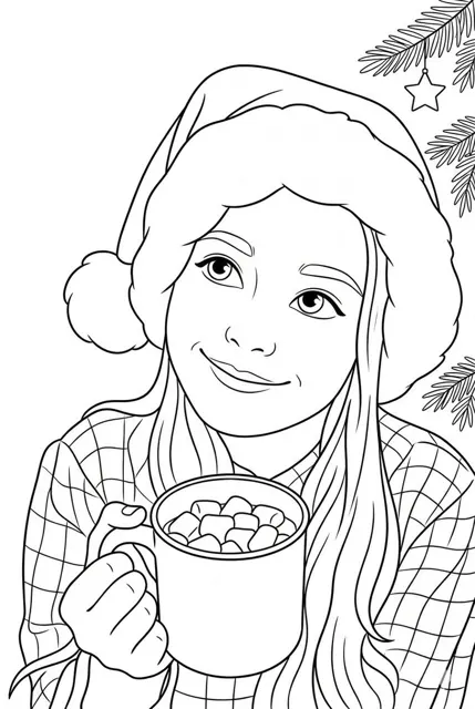 Pixar style bw coloring line art