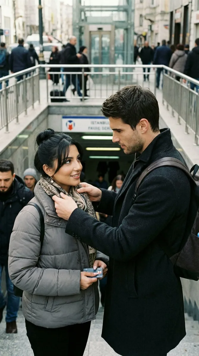 Delicate street couple moment — After