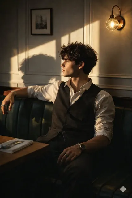 Golden hour silhouette gentleman