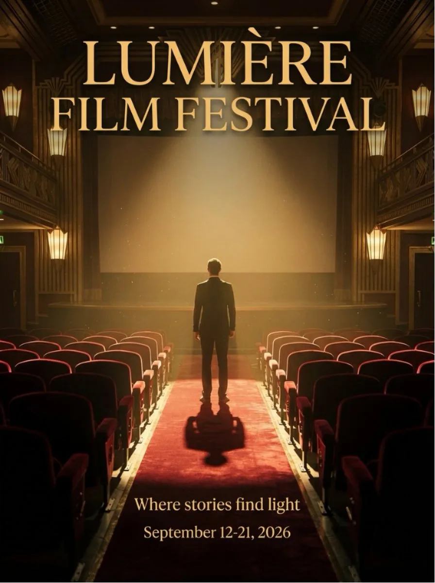 Lumiere festival retro elegant poster — Sonra