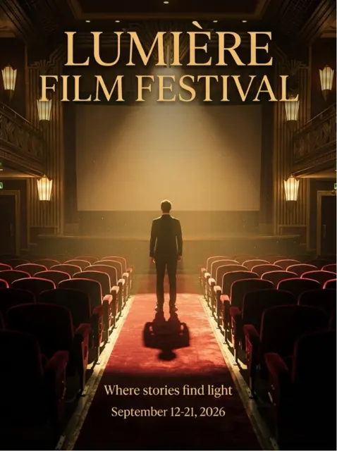Lumiere festival retro elegant poster