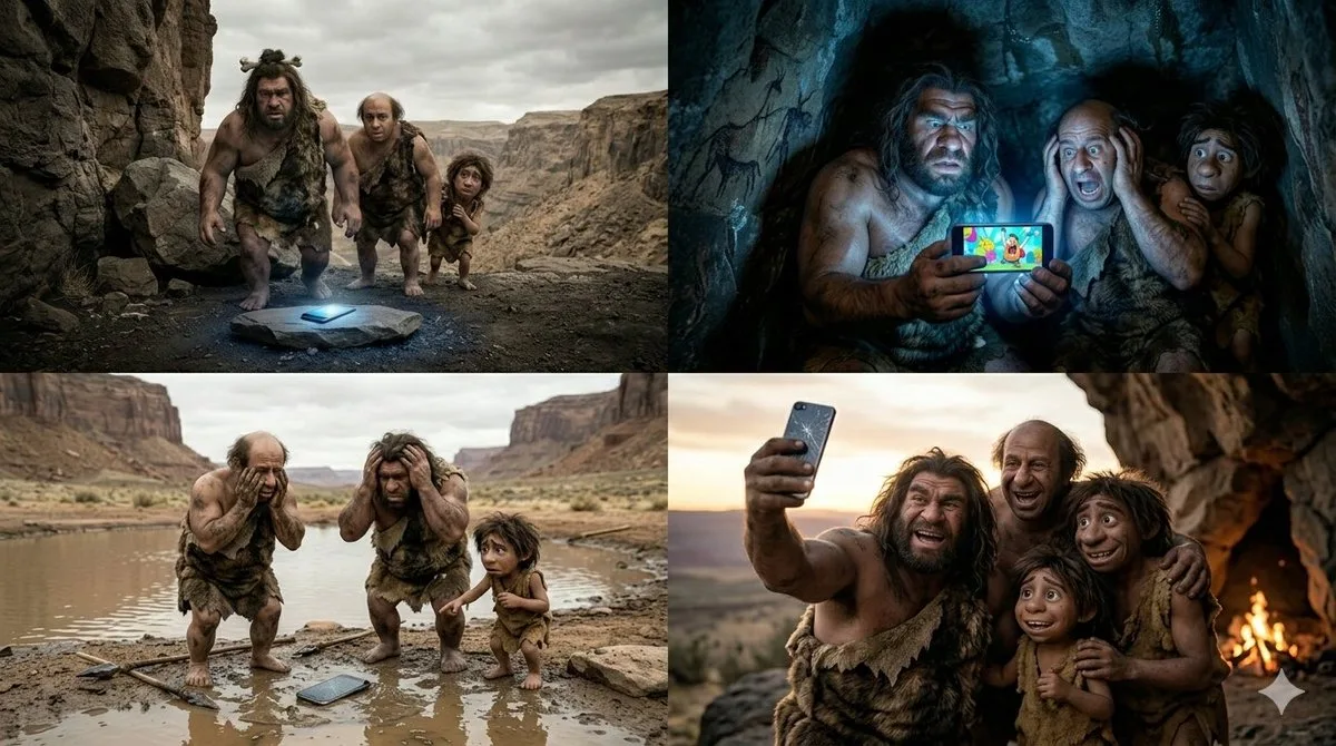 Prehistoric phone adventure — After