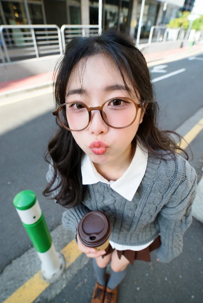 Korean street coffee girl — Sonra