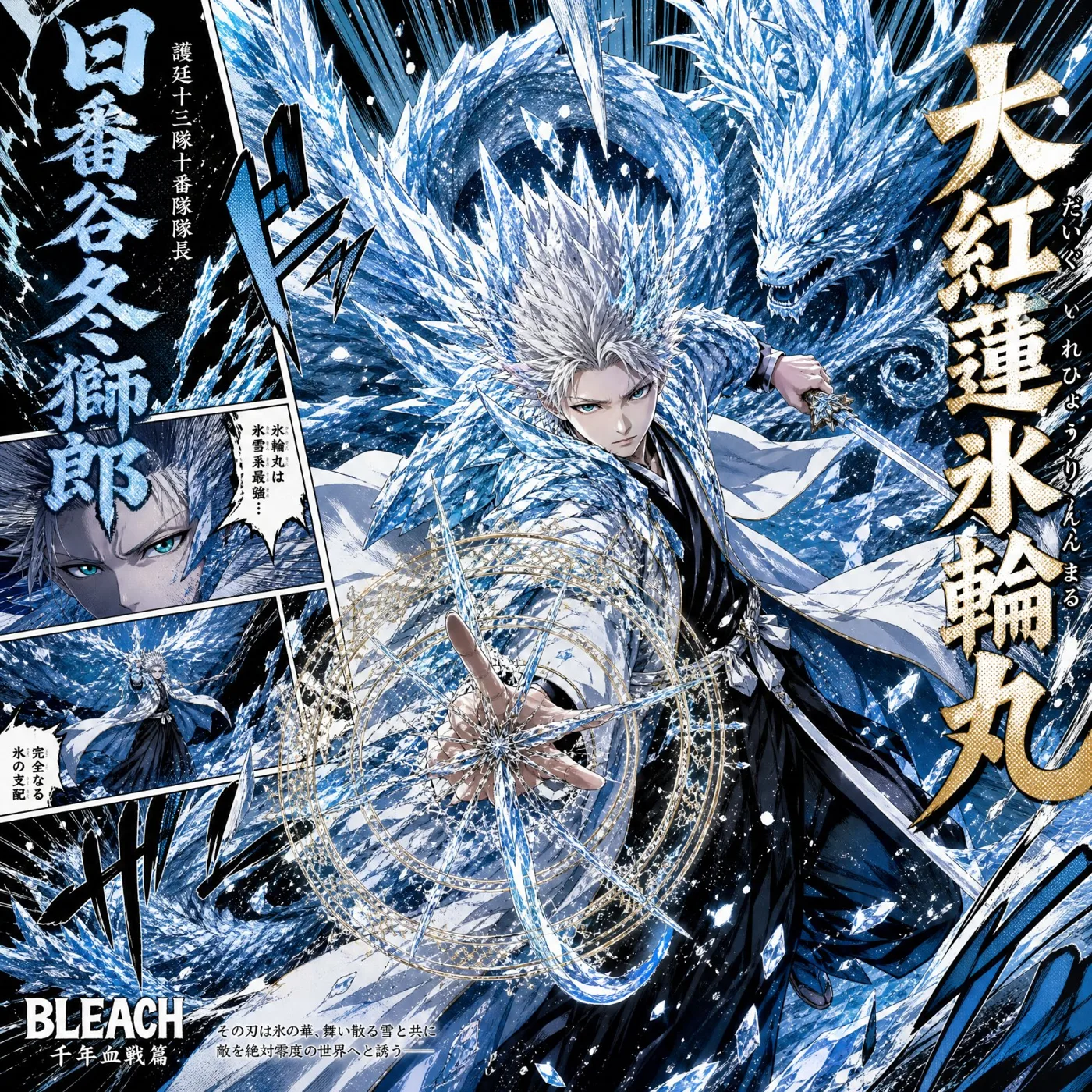 Bleach hitsugaya toshiro bankai manga poster — Sonra