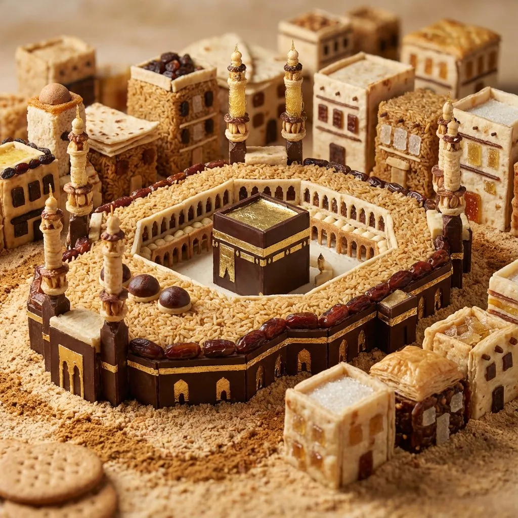 Edible miniature cityscape — After