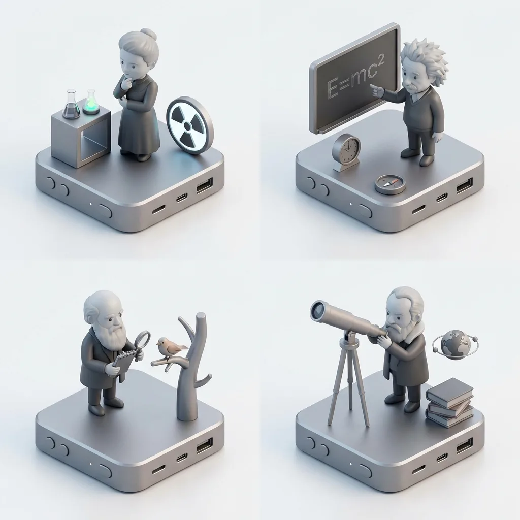 Space grey scientist diorama — After