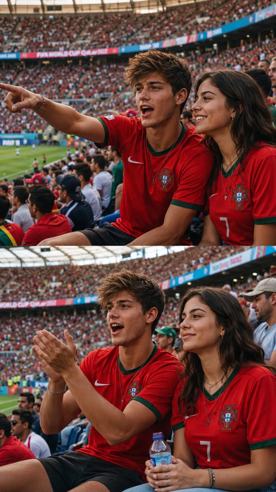 Ultra realistic portugal fans world cup photography — After