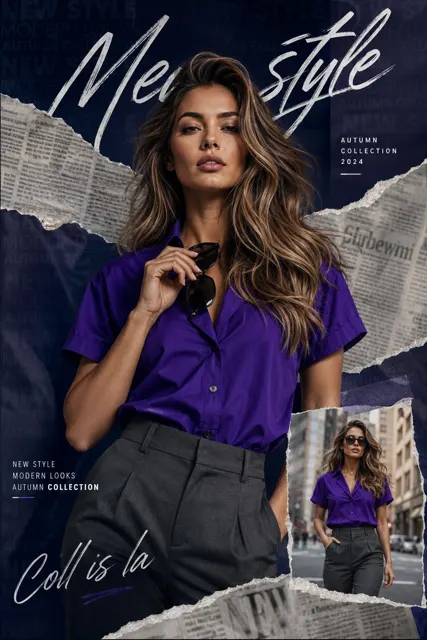 Modern collage style editorial fashion poster