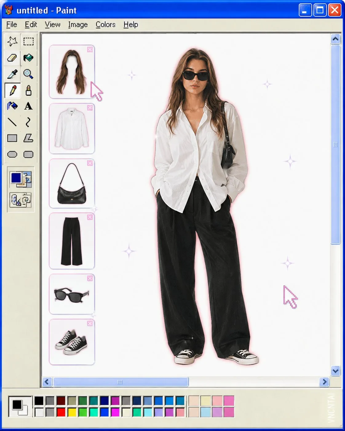 Retro windows ms paint outfit builder aesthetic — Sonra