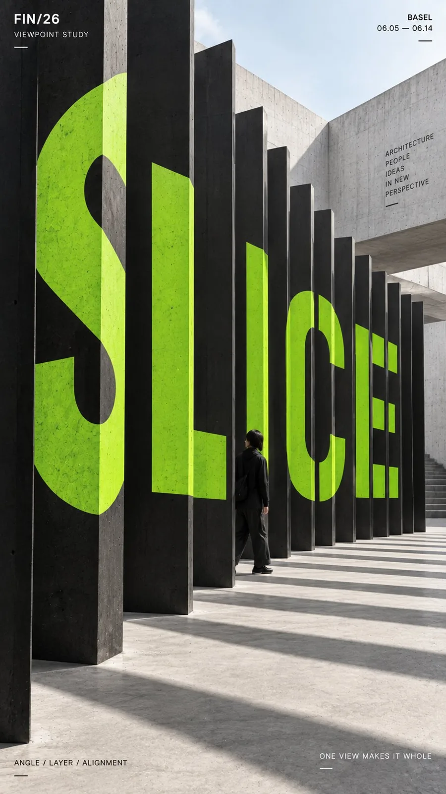 Perspective typography architectural poster — Sonra