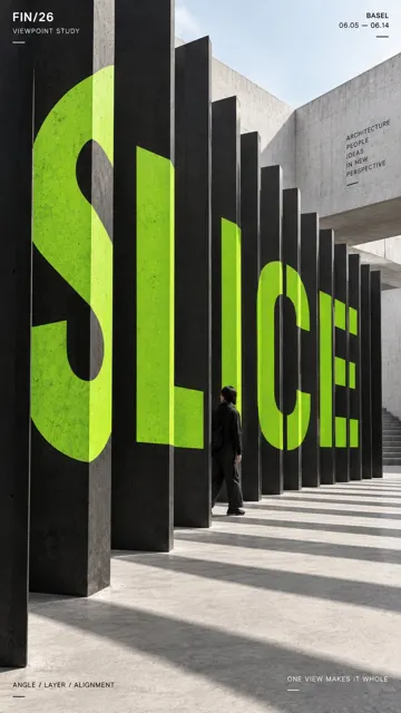 Perspective typography architectural poster