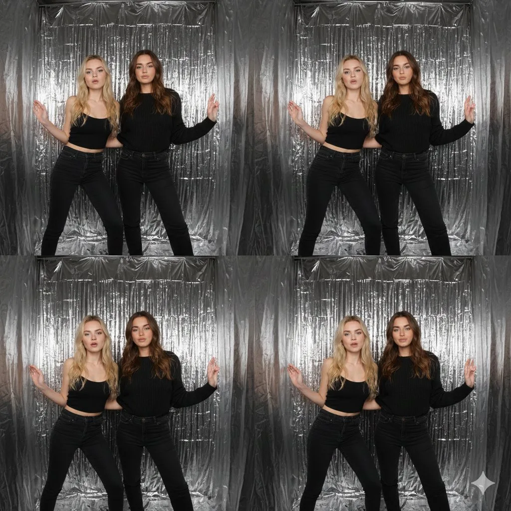 Blue photobooth wide angle couple collage — Sonra