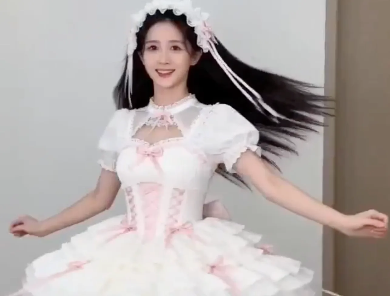 Energetic girl ten second costume change — After