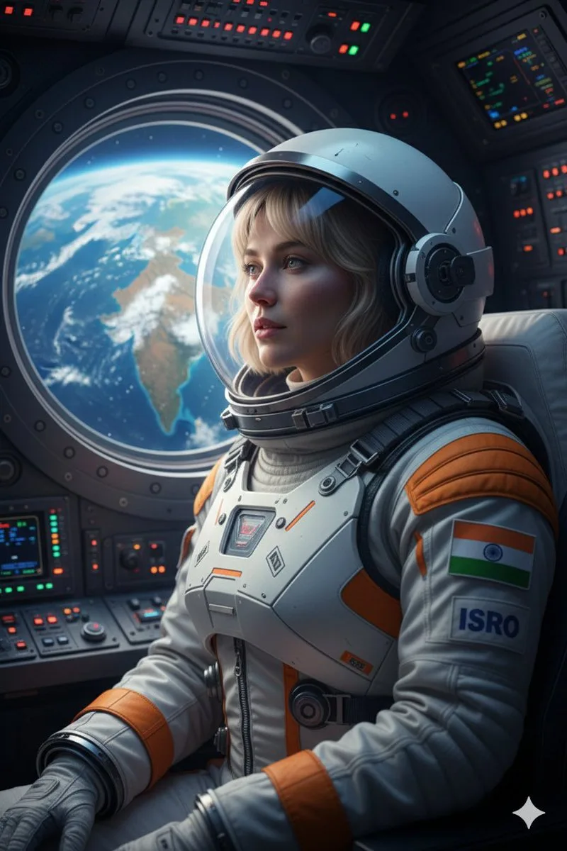 Indian astronaut earth pride — Sonra